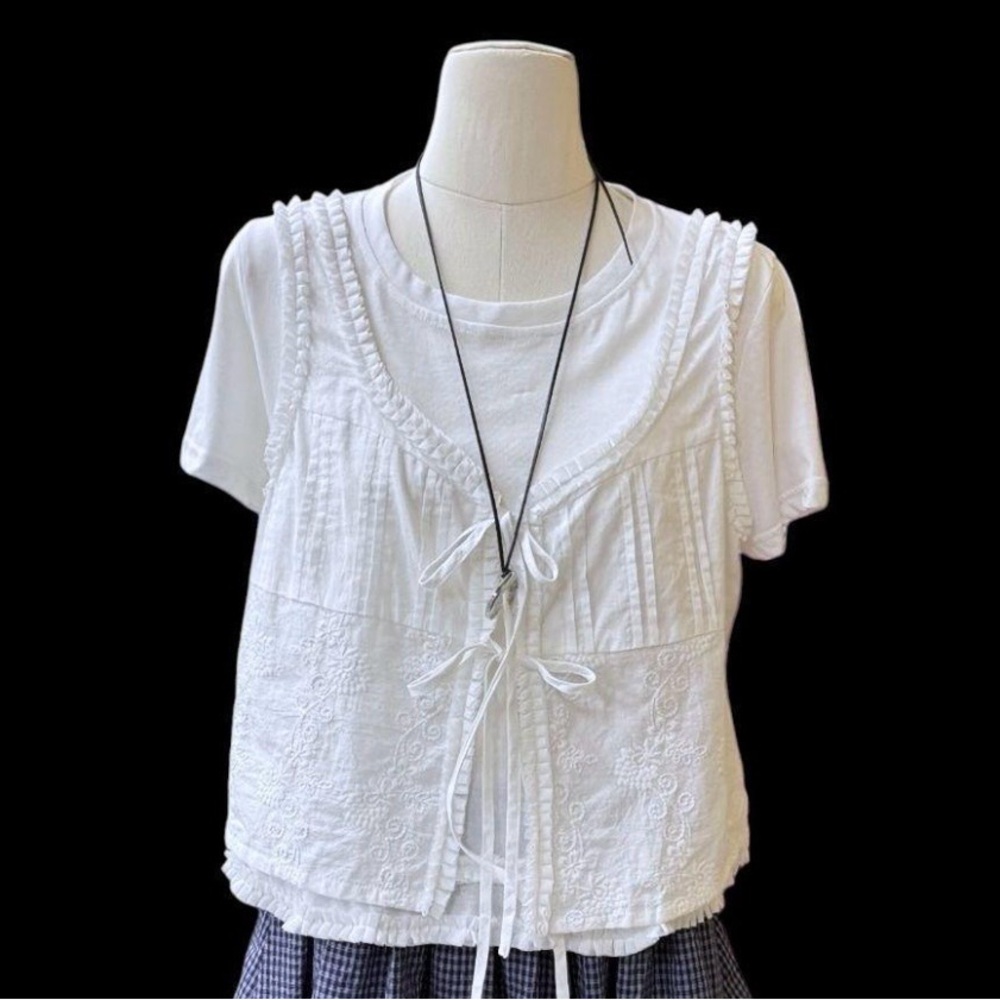 NWOT Two Piece White Women's Top